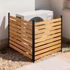 image:imageVEVOR Wooden Privacy Fence 48 x 49 inch Air Conditioner Fence 2 Panel Solid Outdoor Wood Privacy Screen with Metal Stakes Steel Frame Trash Can Hider Fences Suitable for Garden Pool2