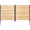 image:imageVEVOR Wooden Privacy Fence 48 x 49 inch Air Conditioner Fence 2 Panel Solid Outdoor Wood Privacy Screen with Metal Stakes Steel Frame Trash Can Hider Fences Suitable for Garden Pool2