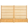 image:imageVEVOR Wooden Privacy Fence 48 x 49 inch Air Conditioner Fence 2 Panel Solid Outdoor Wood Privacy Screen with Metal Stakes Steel Frame Trash Can Hider Fences Suitable for Garden Pool2