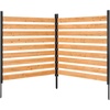 image:imageVEVOR Wooden Privacy Fence 48 x 49 inch Air Conditioner Fence 2 Panel Solid Outdoor Wood Privacy Screen with Metal Stakes Steel Frame Trash Can Hider Fences Suitable for Garden Pool2