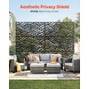 image:imageVEVOR Wooden Privacy Screen36 W x 73 H Outdoor Privacy Screen Freestanding Wood Privacy Panel with StandOutdoor Divider for Balcony Patio Lawn GardenBlack Leaf