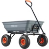 image:imageVEVOR 10 CuFt 1200LBS Poly Garden Cart Dump Wagon Heavy Duty Wheelbarrow with Convertible Handle and 13 Flat Free Tires Outdoor Yard Wagon ATV Trailer Dump Cart Tow Behind for Lawn Mower TractorGray