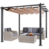 image:imageVEVOR 10x13 Outdoor Retractable Pergola with Canopy Aluminum Pergola with Retractable Canopy Modern StyleSun Shadefor Patios Gardens Decks Backyards BeigeBeige