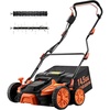 image:imageVEVOR 2in1 Electric Dethatcher and Scarifier 16Inch 15 Amp Corded Lawn Dethatcher with 145Gallon Thatch Collection Bag 5Position Depth Adjustment Walk Behind Machine for Garden Yard Grass16 inch
