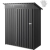 image:imageVEVOR 5 x 3 FT Metal Garden Shed Storage Building with Lockable Door amp 2 Louver Vents Sloped Roof Metal Outdoor Storage Shed Tool Sheds Outdoor Storage for Backyard Garden Patio Bike Gray