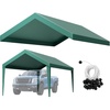 image:imageVEVOR 6x8x7 FT HeavyDuty Portable Outdoor Storage Shed Tent Waterproof Carport Garage Shelter with RollUp Zipper Door amp Vents UVResistant Canopy for Motorcycle Bike Lawn Mower Tools GrayTop Cover  Dark Green