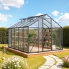 image:imageVEVOR 8 x 10 FT Polycarbonate Greenhouse Heavy Duty Outdoor Green House with Adjustable Vents amp PushPull Lockable Door Quick Setup Aluminum Frame Walkin Greenhouse Sunroom for Outside Garden Lawn