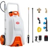 image:imageVEVOR BatteryPowered Sprayer with Wheeled Cart 10 Gallons Electric Weed Sprayer Adjustable 080 PSI Yard Lawn Sprayers with Wheels 5 Nozzles amp 98ft Hose 36H Spray Time for Weeding Cleaning131 Gal