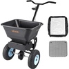 image:imageVEVOR Broadcast Spreader 100LBS Capacity WalkBehind Push Spreader 098ft Spreading Width 13 in All Terrain Pneumatic Tires Fertilizer Spreaders with Hopper Grate for Seed Salt Ice Melt