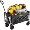 image:imageVEVOR Collapsible Folding Wagon with Wheels Wagons Carts Foldable with 225lbs Capacity Lightweight Portable Utility Wagon Cart for Grocery Shopping Sports Camping and GardenBlack