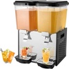image:imageVEVOR Commercial Beverage Dispenser 2 Tanks 18 L  19 QT Per Tank Juice Dispenser 370W Stainless Steel Ice Tea Drink Machine with 45F54F Cooling Temperature for Cold Drink Restaurant Bar Party2 tanks x 18L