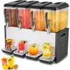 image:imageVEVOR Commercial Beverage Dispenser 3 Tanks 12 L  127 QT Per Tank Juice Dispenser 370W Stainless Steel Ice Tea Drink Machine with 45F54F Cooling Temperature for Cold Drink Restaurant Bar Party12L4