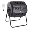image:imageVEVOR Compost Bin 43Gal Dual Chamber Composting Tumbler Large Tumbling Rotating Composter with 2 Sliding Doors and Steel Frame BPA Free Composter Bin Tumbler for Garden Kitchen Yard Outdoor