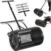 image:imageVEVOR Compost Spreader 24 Wide Peat Moss Spreader with PushTow Handle amp Brush 4 Heights Adjustable PowderCoated Steel Garden Peat Moss Roller Heavy Duty Grass Seed Roller for Planting Seeding