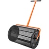 image:imageVEVOR Compost Spreader 244256 Height Adjustable Handle 24 Wide Lawn and Garden Peat Moss Roller with Side Latches Powder Coated Steel Mesh Basket for Spreading Manure Topsoil Black
