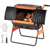 image:imageVEVOR Compost Tumbler 53 Gallon Dual Chamber Outdoor Tumbling Composter with 2 Sliding Doors and Aeration System Large EasyTurn Rotating Composting Bin for Outside Garden Kitchen and Yard Waste