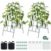 image:imageVEVOR Cucumber Trellis 35 x 55 Foldable AFrame Garden Trellises for Raised Bed 4 Panels Metal Rustproof Outdoor Climbing Plant Support with Gloves for Vine Peas Beans Tomato Flowers46 x 36