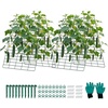 image:imageVEVOR Cucumber Trellis 35 x 55 Foldable AFrame Garden Trellises for Raised Bed 4 Panels Metal Rustproof Outdoor Climbing Plant Support with Gloves for Vine Peas Beans Tomato Flowers35 x 55
