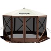 image:imageVEVOR Gazebo Screen Tent 12 x 12 ft 6 Sided Popup Camping Canopy Shelter Tent with Mesh Windows Portable Carry Bag Ground Stakes Large Shade Tents for Outdoor Camping Lawn and Backyard