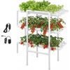 image:imageVEVOR Hydroponics Growing System Kit 3Tier 90 Sites UPVC Pipe Hydroponic Grow Kit with Timed Irrigation Sun amp Light Blocking Pipes Indoor Home Garden Vegetable Planting Grow Kits for Fruit HerbWhite  Standard Version