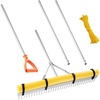 image:imageVEVOR Landscape Rake 36 inch Wide Head 102 inch Handle Large Heavy Duty Aluminum Landscaping Leaf Rake Tool Asphalt Level for Loosening Soil Garden amp Yard Pond Gravel amp Beach Lawn Care 52ft Rope102 inch