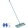 image:imageVEVOR Lawn Leveling Rake Lawn Leveler with 839 in Handle 36x10 in Ground Plate RustResistant Carbon Steel Soil Leveler 3 Heights Adjustable Effort Saving Lawn Leveling Tool for Yard Golf Court30x10