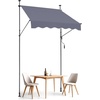 image:imageVEVOR Manual Retractable Awning 118 Outdoor Retractable Patio Awning Sunshade Shelter Height Adjustable Patio Door Window Canopy with Manual Crank Handle for Backyard Garden Balcony Dark GrayDark Gray
