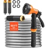 image:imageVEVOR Metal Garden Hose 200 ft Heavy Duty Stainless Steel Water Hose with 10Function Nozzle NoKink amp Flexible Outdoor Garden Hose RustProof Lightweight Hose for Yard RV Car Wash50 ft with 10 Function Spray Nozzle