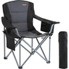 image:imageVEVOR Oversized Camping Folding Chair Portable Heavy Duty Outdoor Quad Lumbar Back Padded with Side Pockets Cup Holder and Cooler Bag for Beach Lawn Picnic Fishing Backpacking Black1 Pack