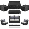 image:imageVEVOR Patio Furniture Cover 4Piece Set 420D Heavy Duty Waterproof Outdoor Dining Table and Chairs Cover Set Lawn Patio Furniture Covers for Outdoor Sofa Couch Chairs Coffee Table Black