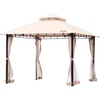 image:imageVEVOR Patio Gazebo for 1012 Person 10 x 13 FT Backyard Gazebo with Mosquito Netting Metal Frame and PU Coated 180G Polyester Outdoor Canopy Shelter for Patio Backyard Lawn Garden DeckBeigeBlack