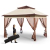 image:imageVEVOR Patio Gazebo for 1012 Person 10 x 13 FT Backyard Gazebo with Mosquito Netting Metal Frame and PU Coated 180G Polyester Outdoor Canopy Shelter for Patio Backyard Lawn Garden DeckBrown