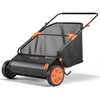 image:imageVEVOR Push Lawn Sweeper 21inch Leaf amp Grass Collector Heavy Duty Thickened Steel Durable to Use with Large Capacity 35 cu ft Mesh Collection Hopper Bag 2 Spinning Brushes30 inch Upgraded Version