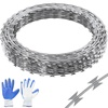 image:imageVEVOR Razor Wires 246 ft Razor Barbed Wire 5 Rolls Razor Wire Fencing Razor Fence Razor Ribbon Barbed Wire Galvanized Razor Wire Fence Rolls Razor for Garden98FT