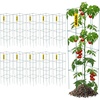 image:imageVEVOR Tomato Cages 118 x 118 x 461 10 Packs Square Plant Support Cages Silver PVCCoated Steel Tomato Towers for Climbing Vegetables Plants Flowers FruitsGreen