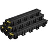 image:imageVEVOR Trench Drain System 5 Pack Channel Drain with Plastic Grate 57 x 31 in HDPE Drainage Trench Black Plastic Garage Floor Waterway 5 x 39 in with 5 End Caps for Garden Driveway6pack 5951in  plastic