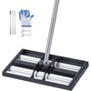 image:imageVEVOR Updated Lawn Leveling Rake with Roller 17 x 10 Stainless Steel Lawn Leveler with 634 Adjustable Handle Heavy Duty Yard Leveling Rake Effort Saving Lawn Leveling Tool for Yard Golf Court
