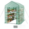 image:imageVEVOR Walkin Greenhouse 54 x 811 x 772 Greenhouse for Outdoors with Windows PE Cover 2 Tiers 14 Shelves RollUp Zipper Door Walk in Green House Portable Plant Garden Hot House for BackyardGreen