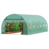 image:imageVEVOR Walkin Tunnel Greenhouse 194x97x65 ft Hoop House Greenhouse Tunnel Plant Hot House with Galvanized Steel Frame White PE Cover Rollup Zipper Door and 12 Windows for OutdoorGreen