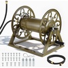 image:imageVEVOR Wall Mounted Garden Hose Reel Holds 125 ft 58inch Hose HeavyDuty Water Hose Winder SpaceSaving Design Outdoor Manual Reel with Brass Fitting and Storage Basket for Yard LawnBronze