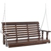 image:imageVEVOR Wooden Porch Swing 4 ft Patio Bench Swing for Courtyard amp Garden Upgraded 880 lbs Strong Load Capacity Heavy Duty Swing Chair Bench with Hanging Chains for Outdoors WhiteBrown