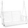 image:imageVEVOR Wooden Porch Swing 4 ft Patio Bench Swing for Courtyard amp Garden Upgraded 880 lbs Strong Load Capacity Heavy Duty Swing Chair Bench with Hanging Chains for Outdoors WhiteWhite
