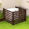 image:imageVEVOR Wooden Privacy Fence 48 x 37 inch Air Conditioner Fence 3 Panel Solid Outdoor Wood Privacy Screen with Metal Stakes Steel Frame Trash Can Hider Fences Suitable for Garden Pool