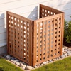 image:imageVEVOR Wooden Privacy Fence 48 x 49 inch Air Conditioner Fence 2 Panel Solid Outdoor Wood Privacy Screen with Metal Stakes Steel Frame Trash Can Hider Fences Suitable for Garden Pool3