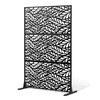 image:imageVEVOR Wooden Privacy Screen36 W x 73 H Outdoor Privacy Screen Freestanding Wood Privacy Panel with StandOutdoor Divider for Balcony Patio Lawn GardenBlack Leaf