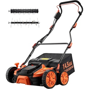 image:imageVEVOR 2in1 Electric Dethatcher and Scarifier 16Inch 15 Amp Corded Lawn Dethatcher with 145Gallon Thatch Collection Bag 5Position Depth Adjustment Walk Behind Machine for Garden Yard Grass16 inch