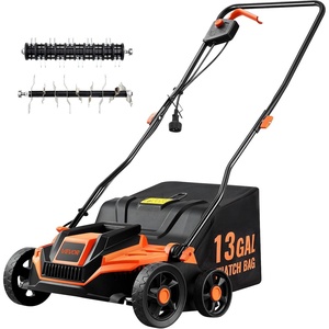 image:imageVEVOR 2in1 Electric Dethatcher and Scarifier 16Inch 15 Amp Corded Lawn Dethatcher with 145Gallon Thatch Collection Bag 5Position Depth Adjustment Walk Behind Machine for Garden Yard Grass13 inch
