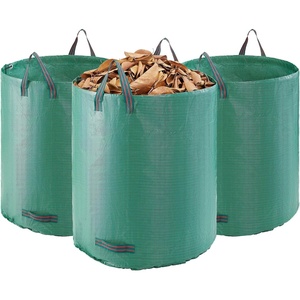 image:imageVEVOR 3Pack 72 Gallon Reusable Yard Waste Bag Large Lawn Garden Bags Heavy Duty Collapsible Garden Leaf Trash Container StandUp Grass Clipping Bin with Reinforcement Ring and Handles 264x30 in