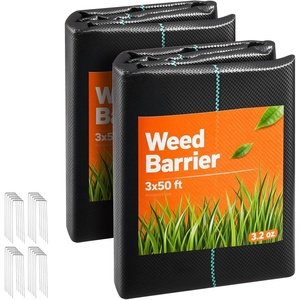 image:imageVEVOR 3x100FT 32oz Weed Barrier Fabric Heavy Duty Landscape Fabric Weed Blocker Fabric Garden Weed Mat Lawn Fabric Weed Control Fabric Driveway Fabric Ground Cover Woven Landscape Cloth Black3FT50FT2Packs32oz