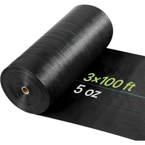 image:imageVEVOR 3x100FT 32oz Weed Barrier Fabric Heavy Duty Landscape Fabric Weed Blocker Fabric Garden Weed Mat Lawn Fabric Weed Control Fabric Driveway Fabric Ground Cover Woven Landscape Cloth Black3FT100FT5oz